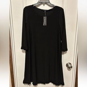 Nik and Nash Black Ruffle Hem Dress NWT - Size Small